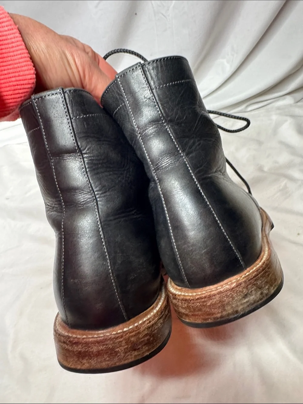 Ariat ATS Men’s Leather Black Lace Up Work Boots. Made In Mexico. Size 11.